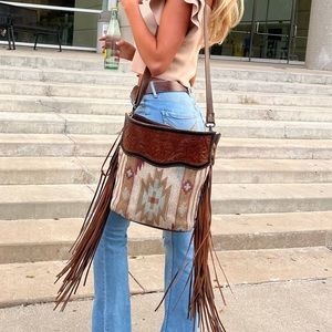 Fringe And Leather Shoulder Myra Bag